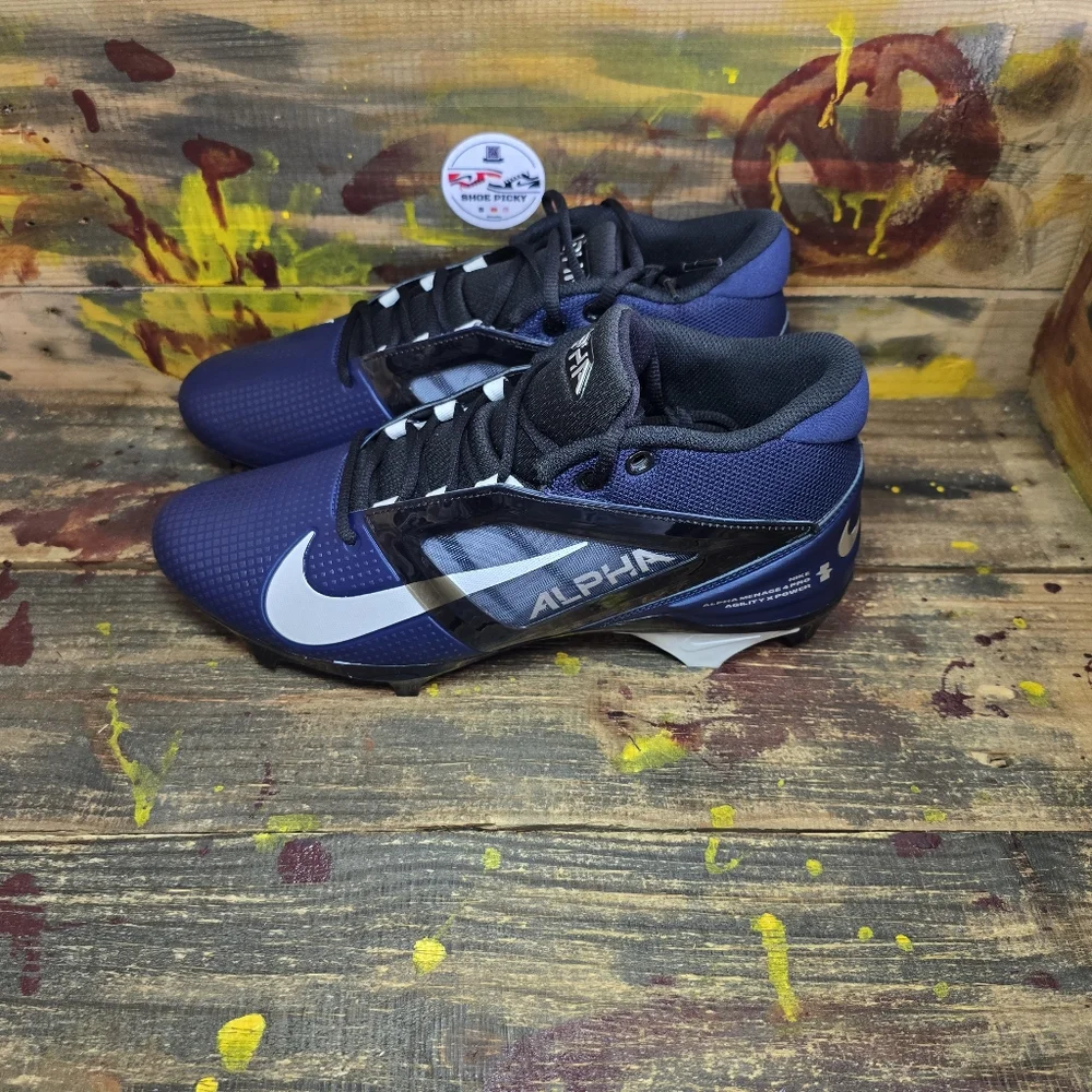 Nike Alpha Menace 4 Pro‎ Football Cleats Men's Size 11.5 FD7037-401 Navy Blue